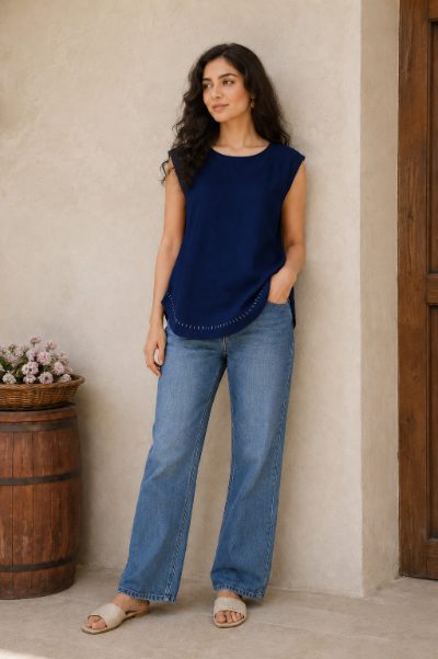 Women Cotton Cambric Top for Daily Use