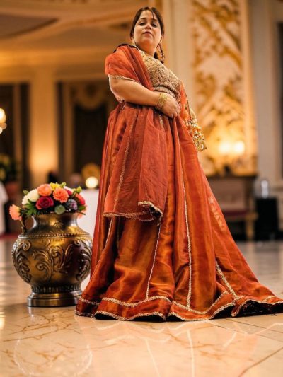 Adaa Bazaar Women's Readymade Wine Lehenga with Choli & Dupatta
