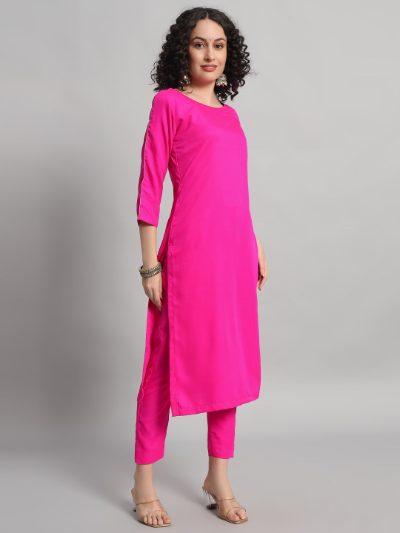 Adaa Bazaar Women's Readymade Suit (pink) with Dupatta