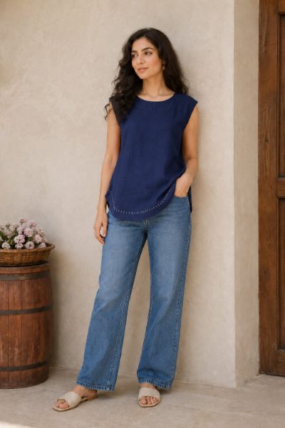 Women Cotton Cambric Top for Daily Use