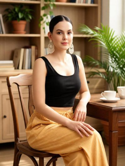 Adaa Bazaar Women’s Black Solid Padded Readymade Blouse