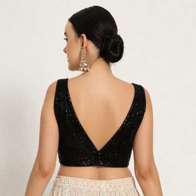 Adaa Bazaar Sequins Party Wear Cut Sleeves Stitched Blouse