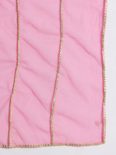 Adaa Bazaar Women's Readymade Suit (pink) with Dupatta