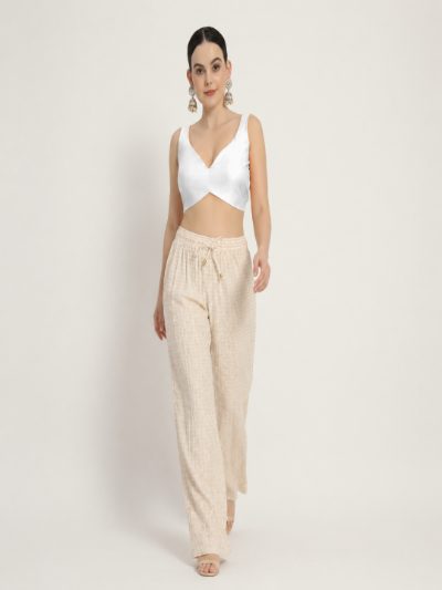 Adaa Bazaar Women's Readymade White Blouse with Pad