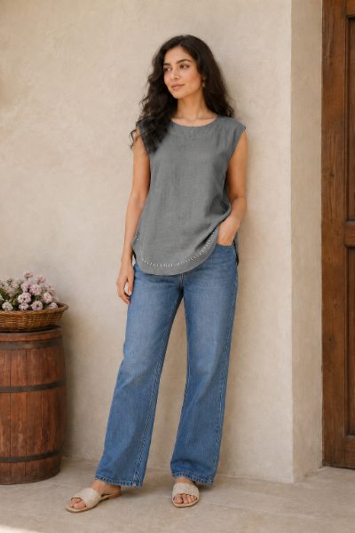 Women Cotton Cambric Top for Daily Use
