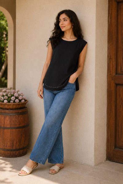 Women Cotton Cambric Top for Daily Use