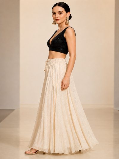 Adaa Bazaar Sequins Party Wear Cut Sleeves Stitched Blouse