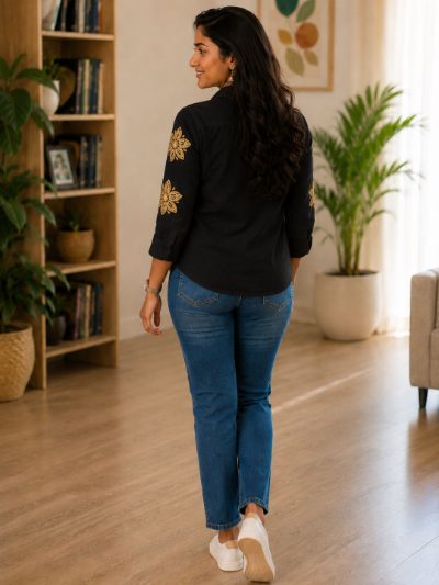 Women Embroidered Shirts Perfect for Casual and Formal Wear in Cotton Fabric