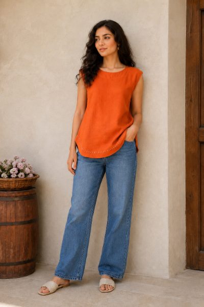 Women Cotton Cambric Top for Daily Use