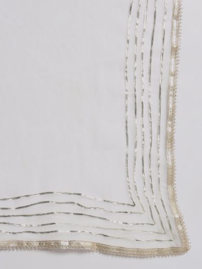Adaa Bazaar Women's Readymade Suit (white) with Dupatta