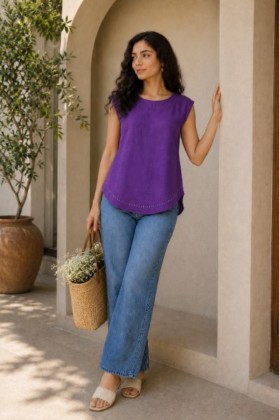 Women Cotton Cambric Top for Daily Use