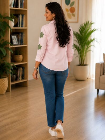 Women Embroidered Shirts Perfect for Casual and Formal Wear in Cotton Fabric