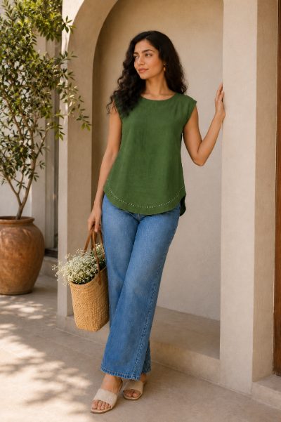 Women Cotton Cambric Top for Daily Use