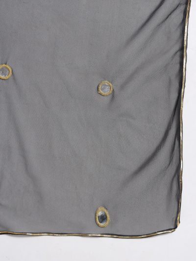 Adaa Bazaar Women's Readymade Suit (black) with Dupatta
