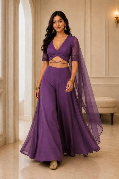 Women Sharara Blouse Set Perfect for Party or Festive in Any Weather