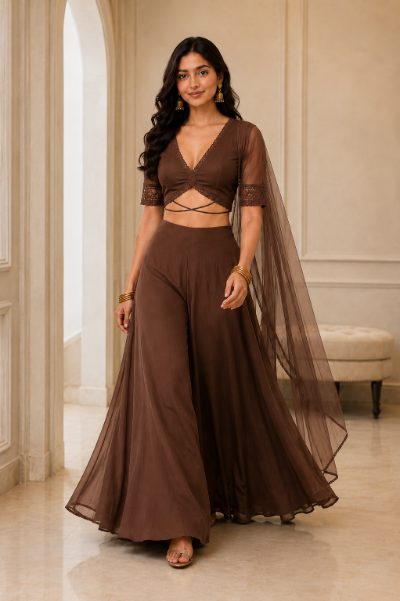 Women Sharara Blouse Set Perfect for Party or Festive in Any Weather