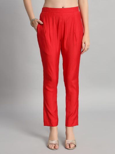 Adaa Bazaar Women's Readymade Suit (red) with Dupatta