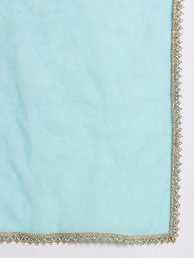 Adaa Bazaar Women's Readymade Suit (blue) with Dupatta