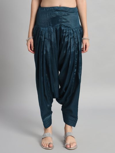 Adaa Bazaar Women's Readymade Patiala Suit (Navy Blue) with Dupatta