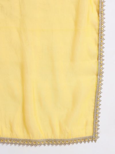 Adaa Bazaar Women's Readymade Patiala Suit (yellow) with Dupatta