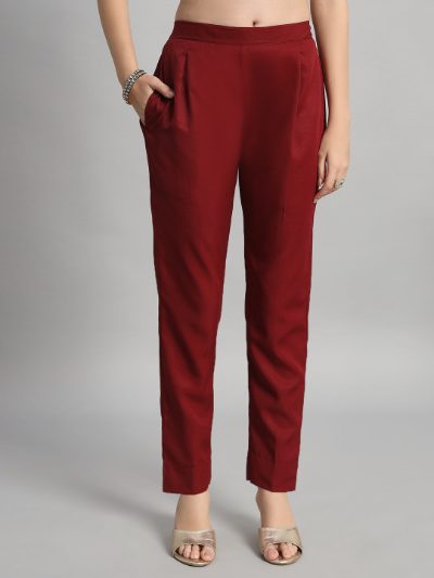 Adaa Bazaar Women's Readymade Suit (maroon) with Dupatta