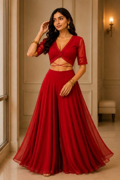 Women Sharara Blouse Set Perfect for Party or Festive in Any Weather