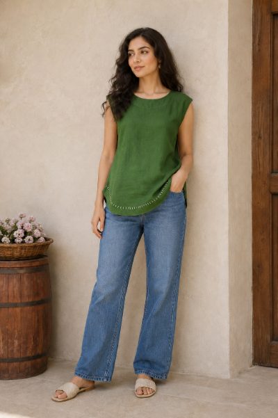 Women Cotton Cambric Top for Daily Use