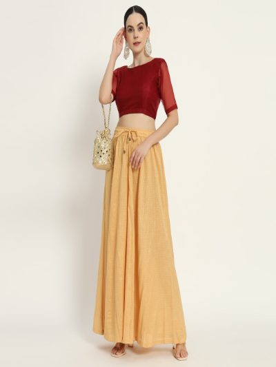 Adaa Bazaar Women's Readymade Red Blouse with Half Sleeves