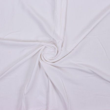 Adaa Bazaar Women's White Plain Rayon Fabric ₹ 210 Per Metre