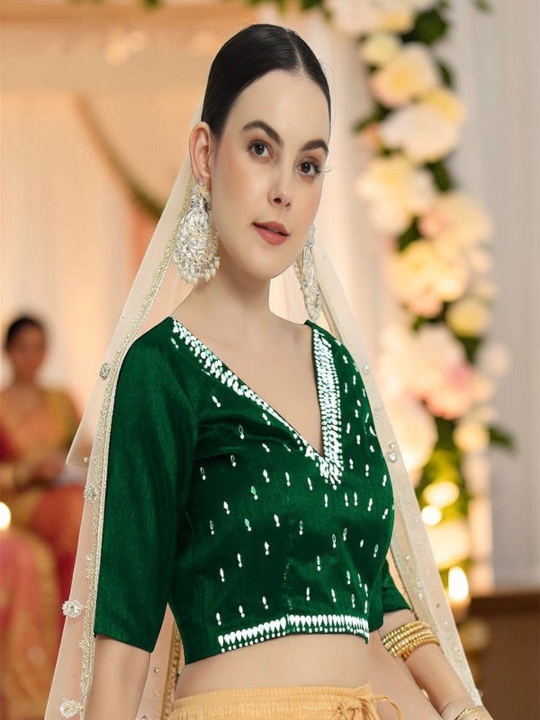 Adaa Bazaar Women's Readymade Blouse with Half Sleeves