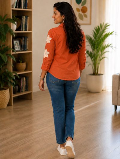 Women Embroidered Shirts Perfect for Casual and Formal Wear in Cotton Fabric